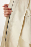 Krem Fermuarlı Oversize Dokuma Trençkot FG00052