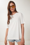 Beyaz Basic Örme T-Shirt EN00642
