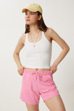 Pembe Örme Eşofman Şort ZV00324
