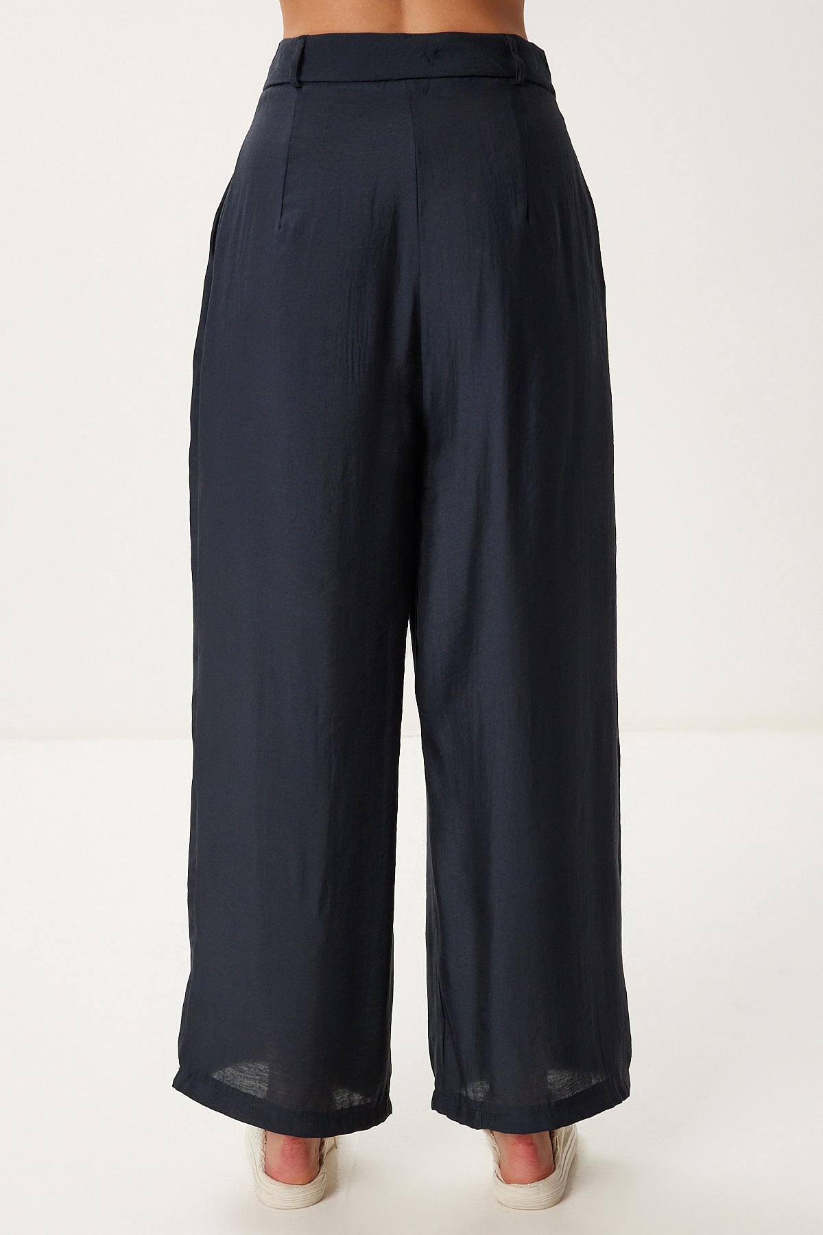 Lacivert Modal Palazzo Pantolon BV00156