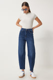 Koyu Mavi Yüksek Bel Baggy Jean UT00022
