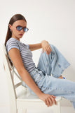 Buz Mavi Orta Bel Wide Leg Jeans RI00005
