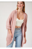 Pembe Oversize Uzun Cepli Triko Hırka AS00003
