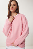 Pembe Şardonlu Basic Sweatshirt OW00001
