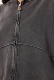 Antrasit Yıkamalı Oversize Örme Sweatshirt UB00409