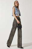 Siyah Bej Leopar Desenli Palazzo Jean VC00002