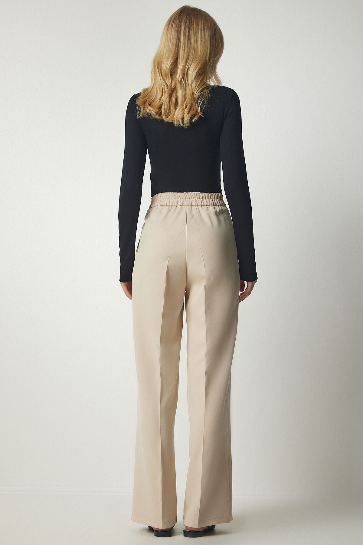 Krem Cepli Palazzo Pantolon DW00001