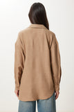 Bej Oversize Keten Gömlek PB00053