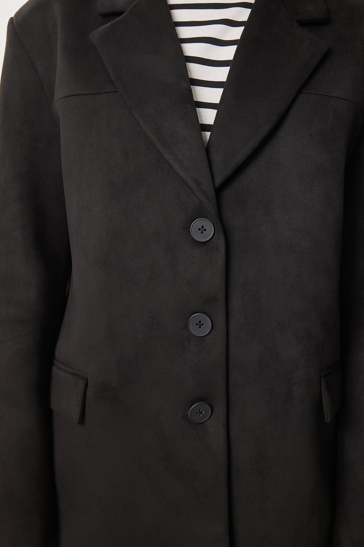 Siyah Premium Süet Blazer Ceket FN03443