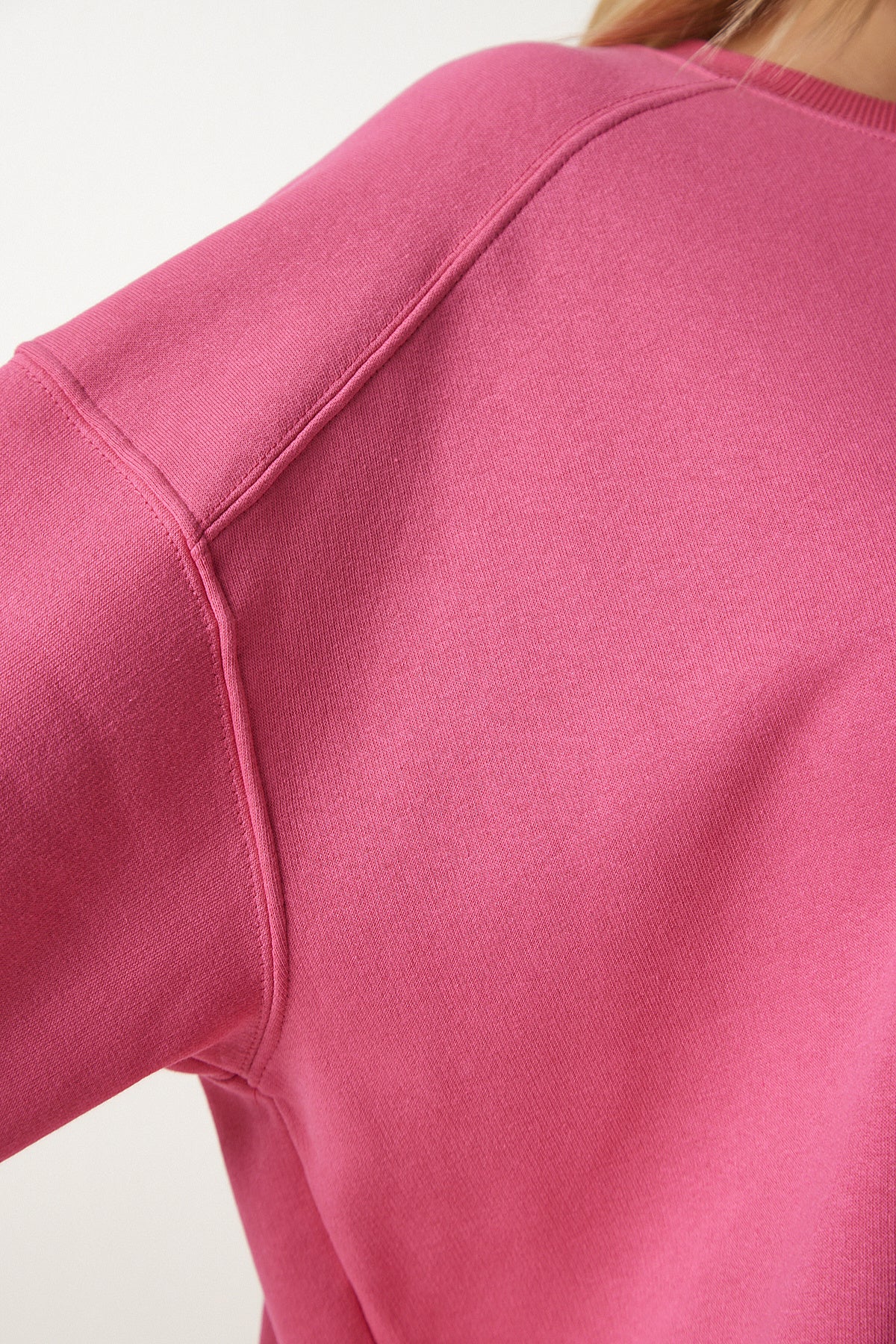 Pembe Şardonlu Oversize Sweatshirt MC00232