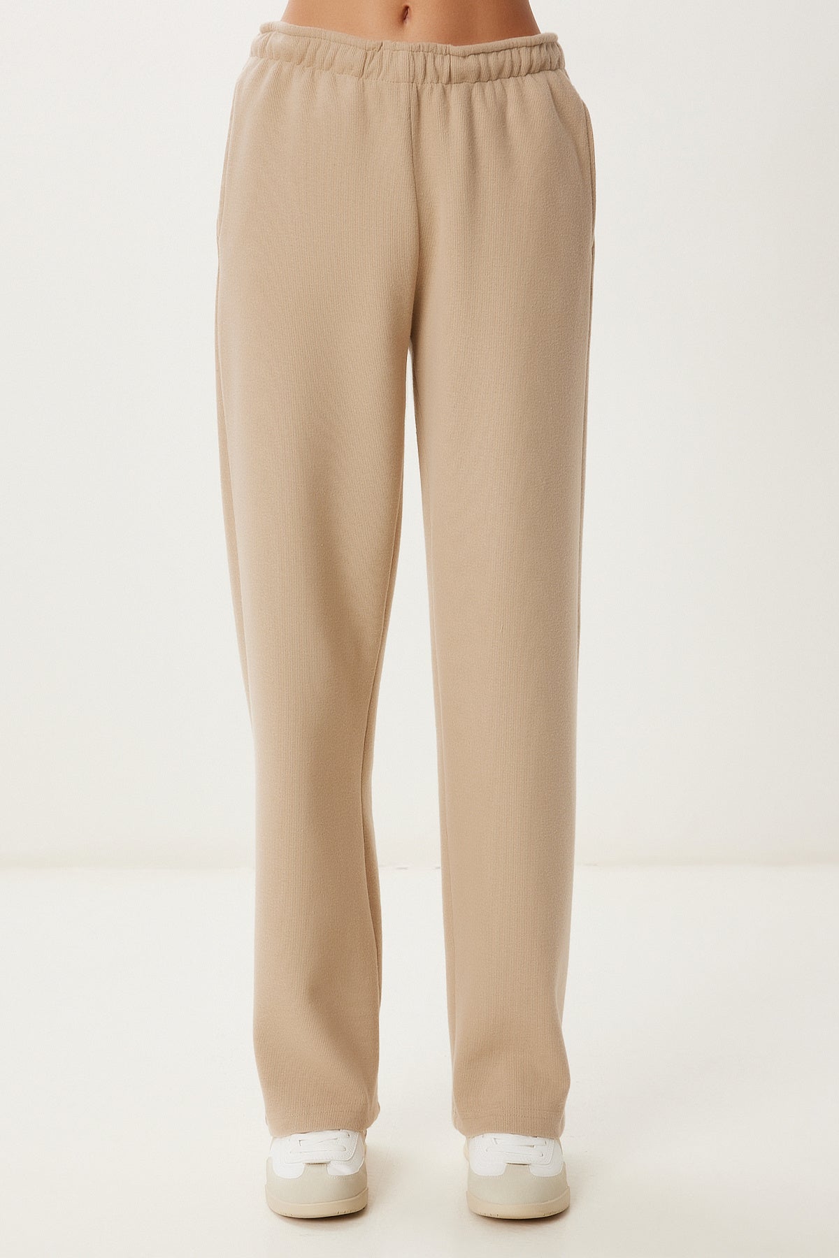 Bej Cepli Yumoş Örme Pantolon UB00450