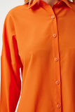 Oranj Oversize Uzun Basic Gömlek DD00842