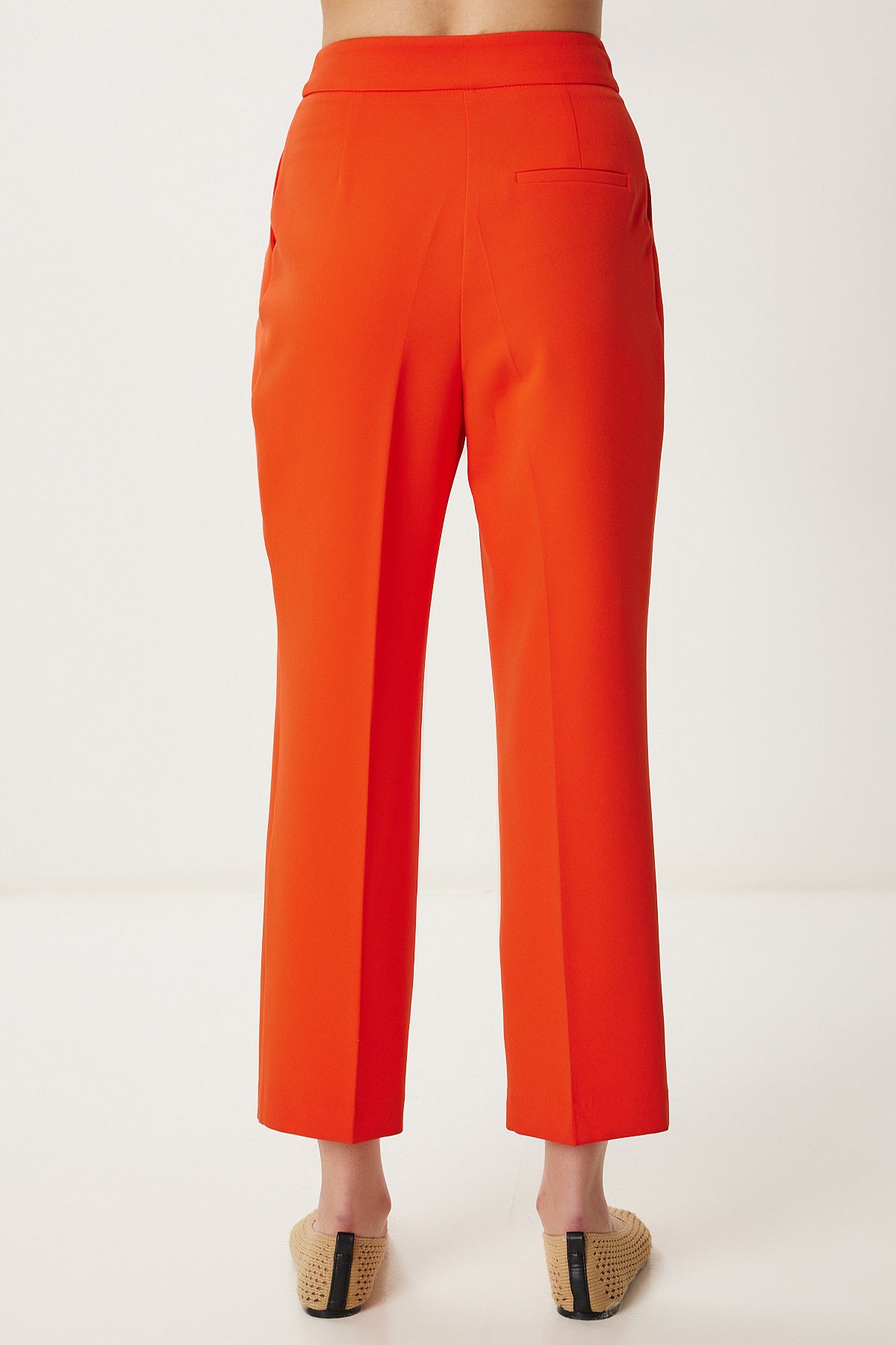 Oranj Yüksek Bel Pensli Dokuma Pantolon WF00121