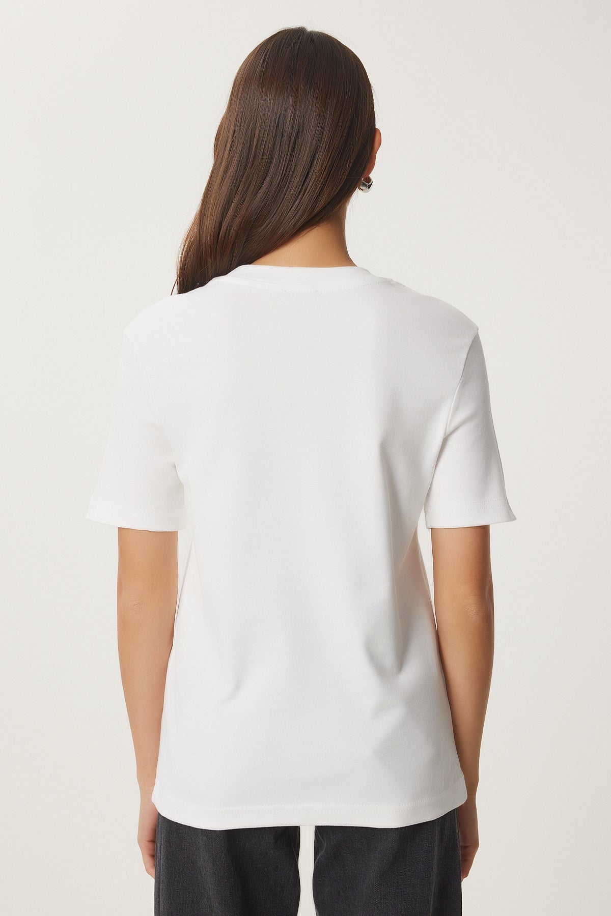Siyah Beyaz 2'Li Paket Pamuklu Basic Örme T-Shirt AG00002