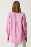 Pembe Oversize Uzun Basic Gömlek  DD00842