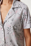 Gri Desenli Gömlek Pantolon Pijama Takımı EC00043