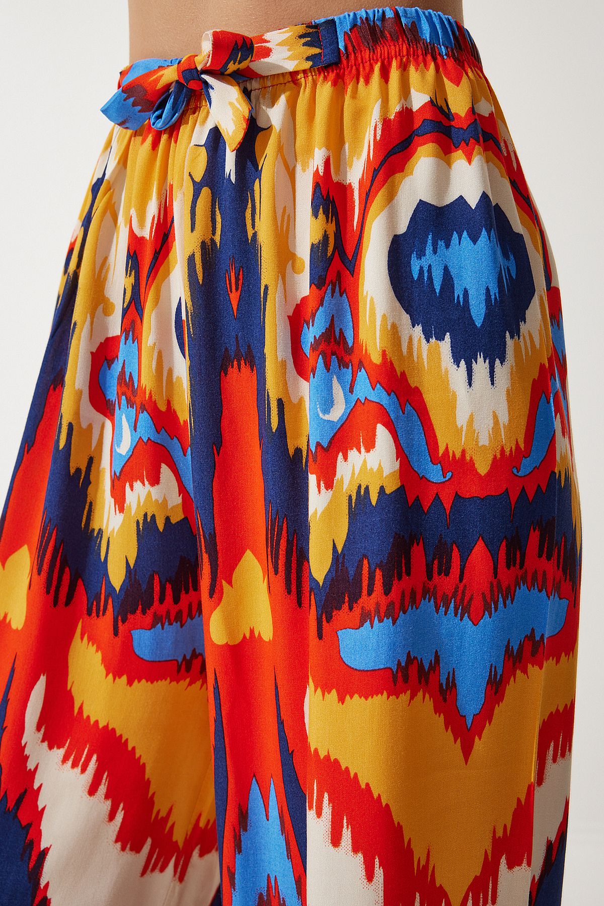 Oranj Desenli Kimono Palazzo Pantolon Takım EN00614