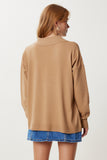 Camel Polo Yaka Şık Düğmeli Triko Kazak Kİ00161