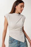 Taş Vatkalı Asimetrik Sandy Bluz FF00171