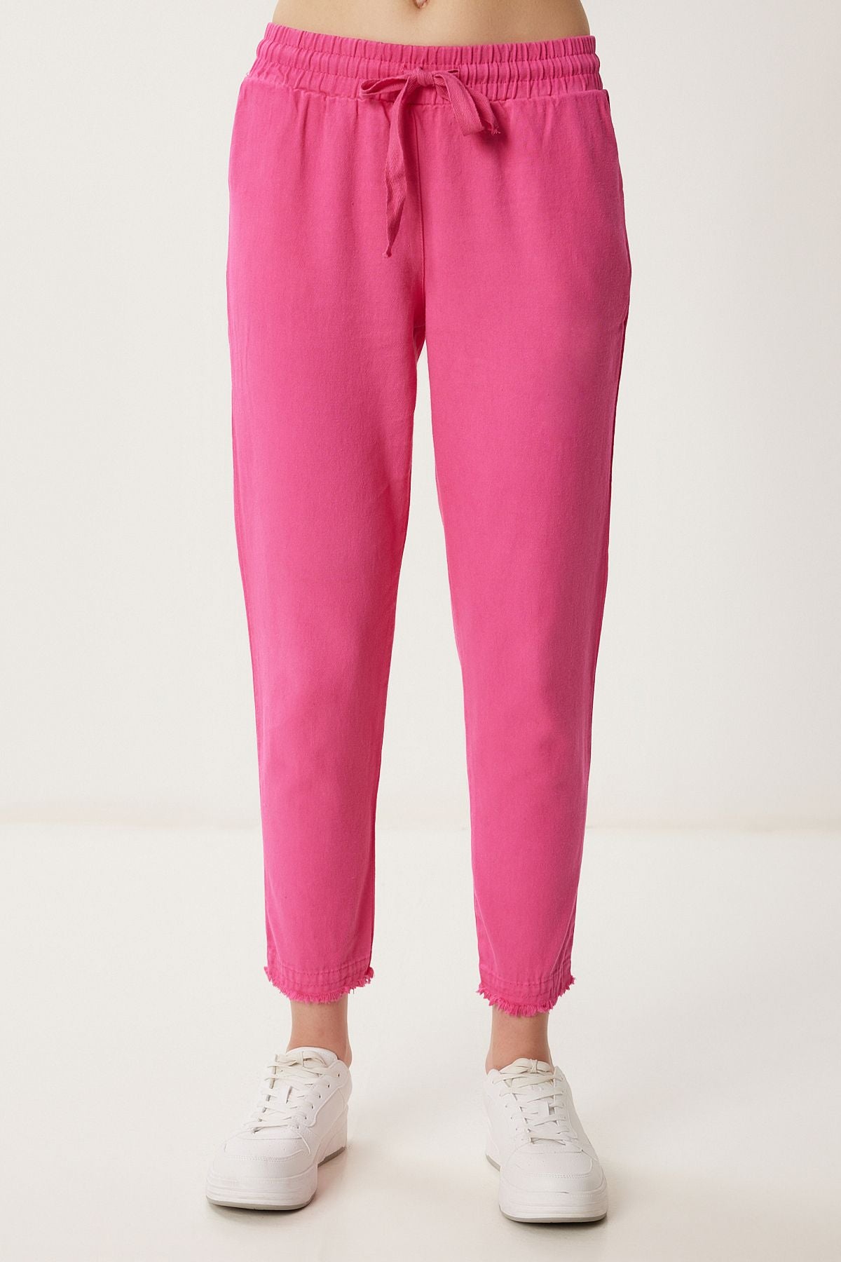 Koyu Pembe Cepli Gabardin Pantolon WF00113