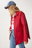 Kırmızı Cepli Oversize Kapitone Mont FO00001