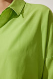 Fıstık Yeşili Oversize Uzun Basic Gömlek DD00842