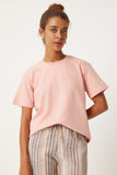 Somon Bisiklet Yaka %100 Pamuk Penye T-Shirt FN03265