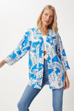 Mavi Beyaz Desenli Viskon Kimono EN00615