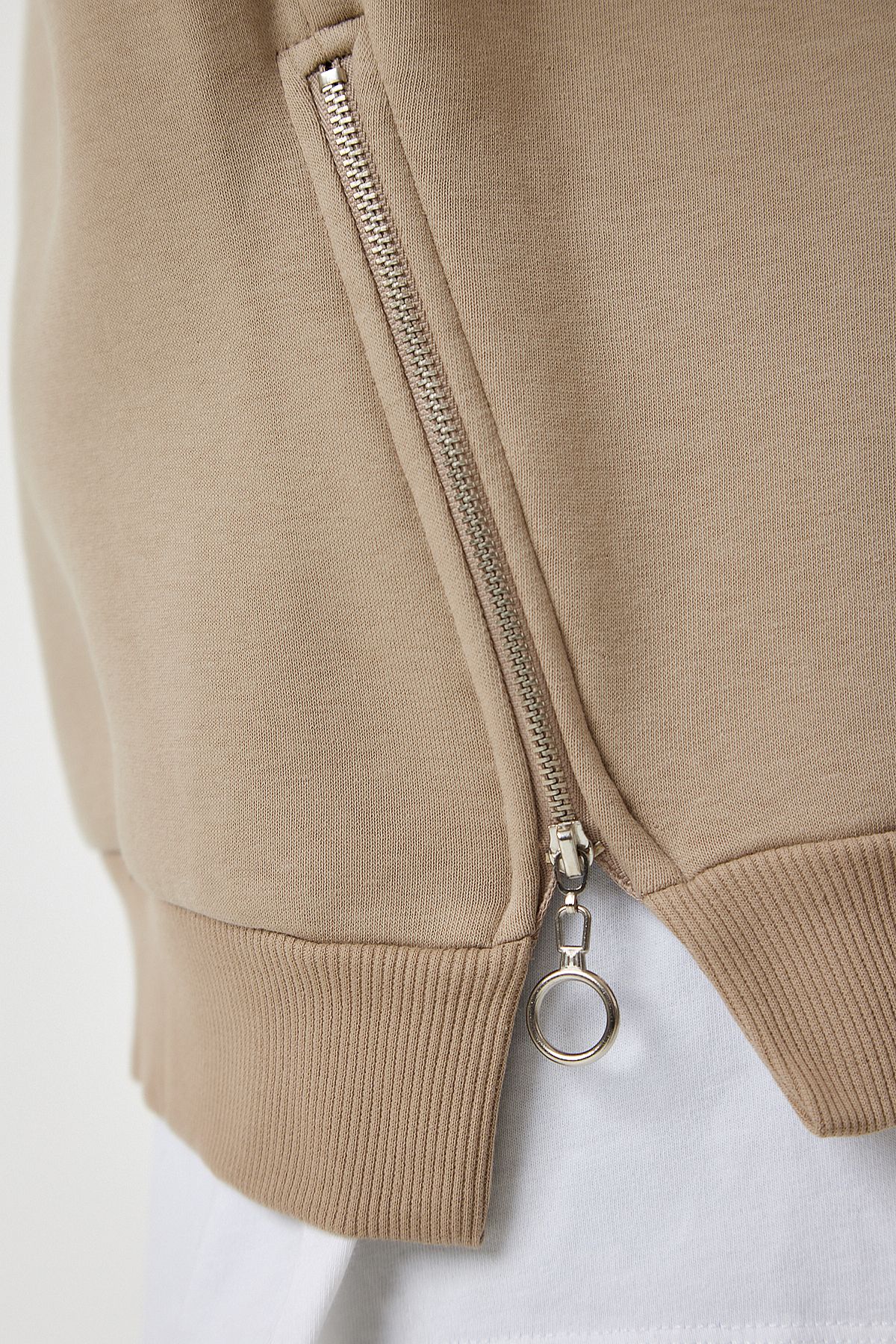 Vizon Fermuar Detaylı Şardonlu Örme Sweatshirt UB00148
