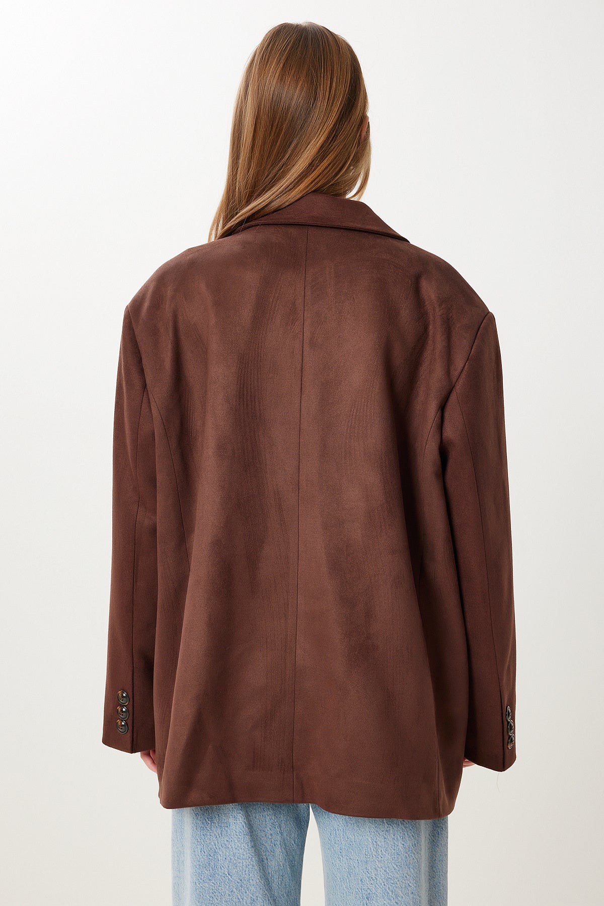 Kahverengi Oversize Premium Süet Ceket KT00016