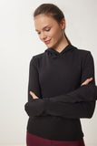 Siyah Parmak Ve Sırt Cut Out Detaylı Kapüşonlu Sweatshirt VX00004