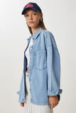 Açık Mavi Cepli Denim Ceket VC00009