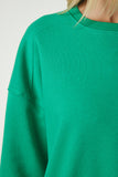 Yeşil Şardonlu Oversize Sweatshirt MC00232