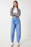 Mavi Yüksek Bel Baggy Jean Pantolon UT00021