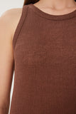 Kahverengi Basic Fitilli Midi Örme Elbise WO00049