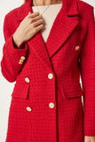 Kırmızı Düğmeli Blazer Tüvit Ceket  WF00004