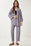 Taş Grisi Kimono Pantolon Örme Takımı BY00050