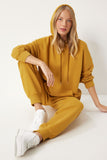 Hardal Kapüşonlu Sweatshirt Jogger Oversize Örme Eşofman Takımı PYS0027