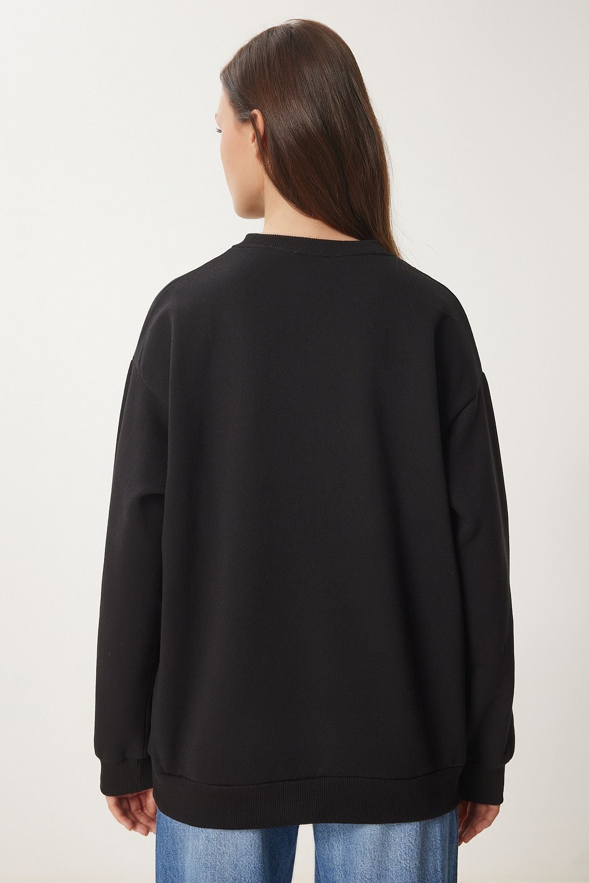 Siyah Şardonlu Basic Sweatshirt OW00001