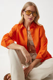 Oranj Oversize Uzun Basic Gömlek DD00842