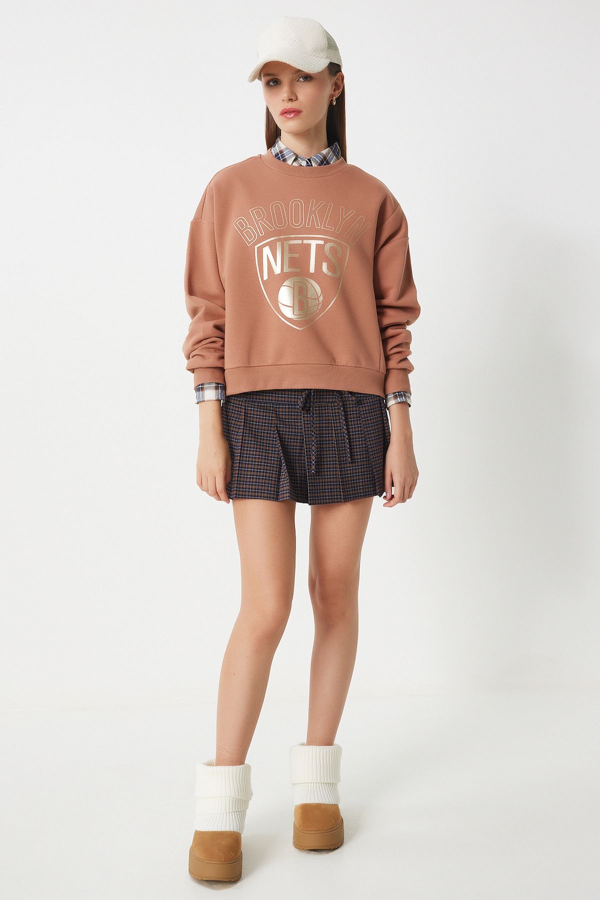 Vizon Hafif Işılltılı Baskılı Şardonlu Mevsimlik Sweatshirt CV00035