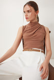 Taba Drapeli Sandy Örme Bluz RX00054