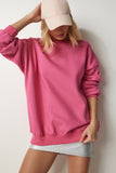 Pembe Şardonlu Oversize Sweatshirt MC00232