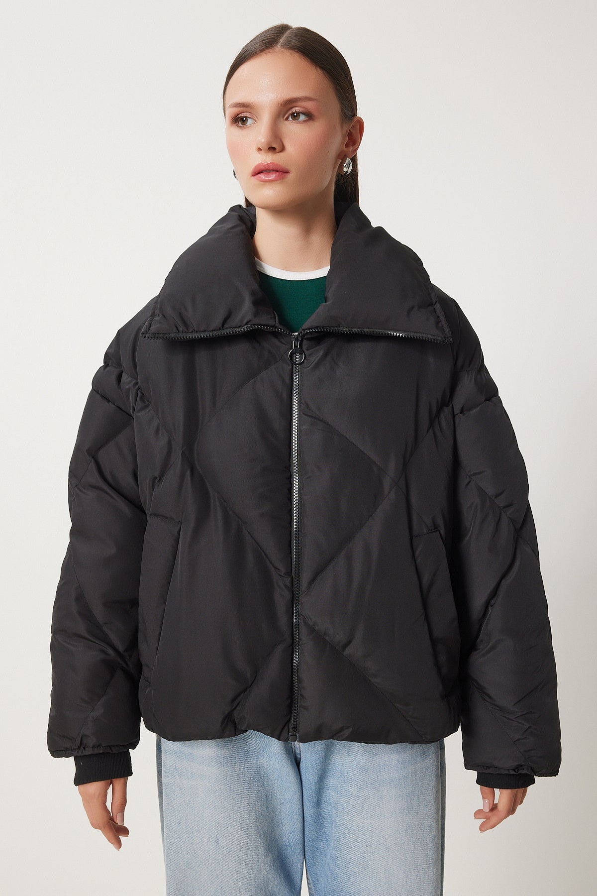 Siyah Oversize Şişme Mont RV00006