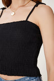 Siyah Beyaz 2’Li Paket Askılı Esnek Crop Örme Bluz WF00157