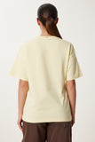 Sarı Baskılı Oversize Pamuklu Örme T-Shirt CR00508
