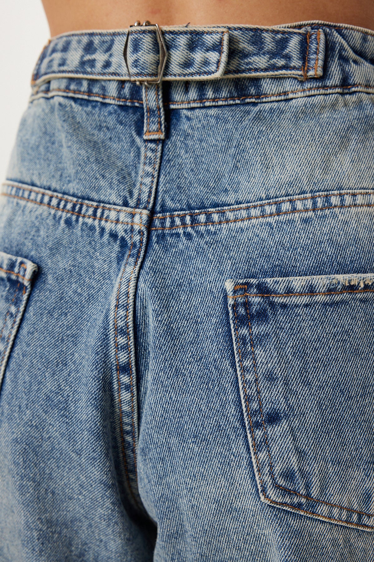 Orta Mavi Yıkamalı Baggy Denim Jean RG00080