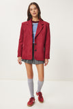 Bordo Premium Süet Blazer Ceket FN03443