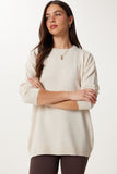 Bej Bisiklet Yaka Basic Kazak BV00077