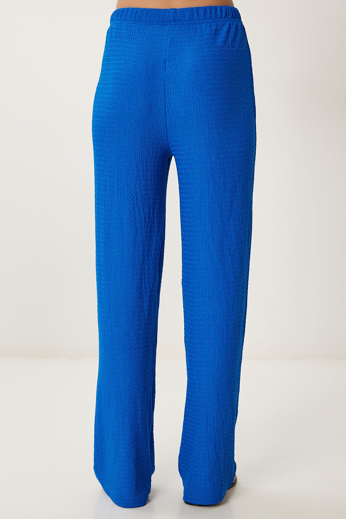 Mavi Dokulu Esnek Bluz Pantolon Takım ZV00309